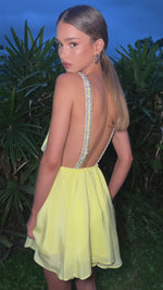 TAYLOR MINI DRESS - LEMON SILK