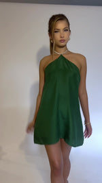 SKYLAR MINI DRESS - EMERALD SILK