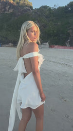 OLYMPIA MINI DRESS - PEARL SILK