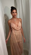 KINSEY GOWN - EMBELLISHED PEACH TULLE & SILK