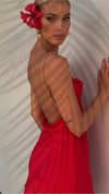 YVETTE MINI DRESS - SCARLET SCANDAL SILK