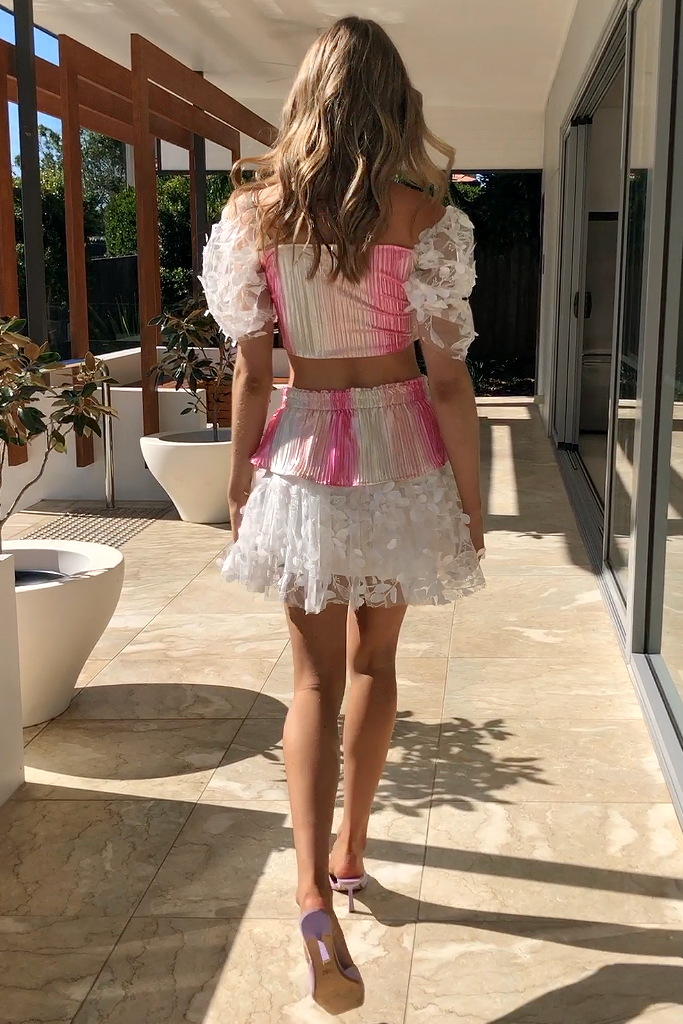 BAMBI SET - BON BON PINK & WHITE FLUTTER