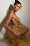 KINSEY GOWN - EMBELLISHED GOLD TULLE