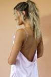 LAVENDER SILK - KITTY SLIP MINI DRESS