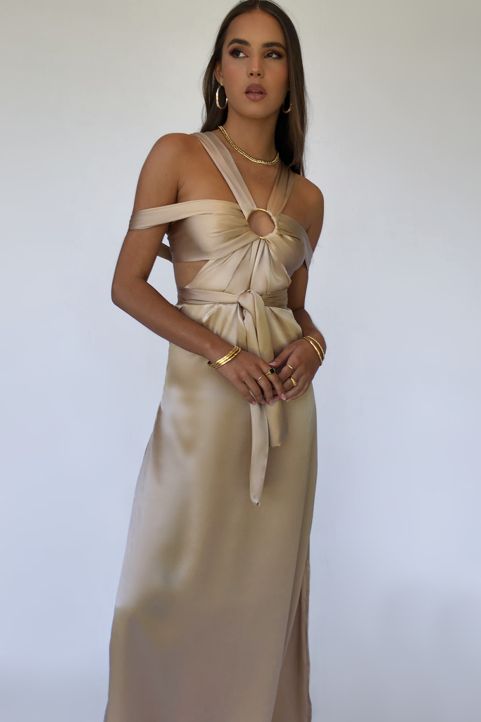 Satin top multiway dress