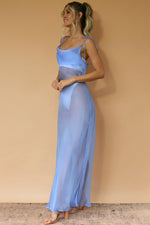 FROSTED BLUE SHEER SILK - OLIVIA GOWN