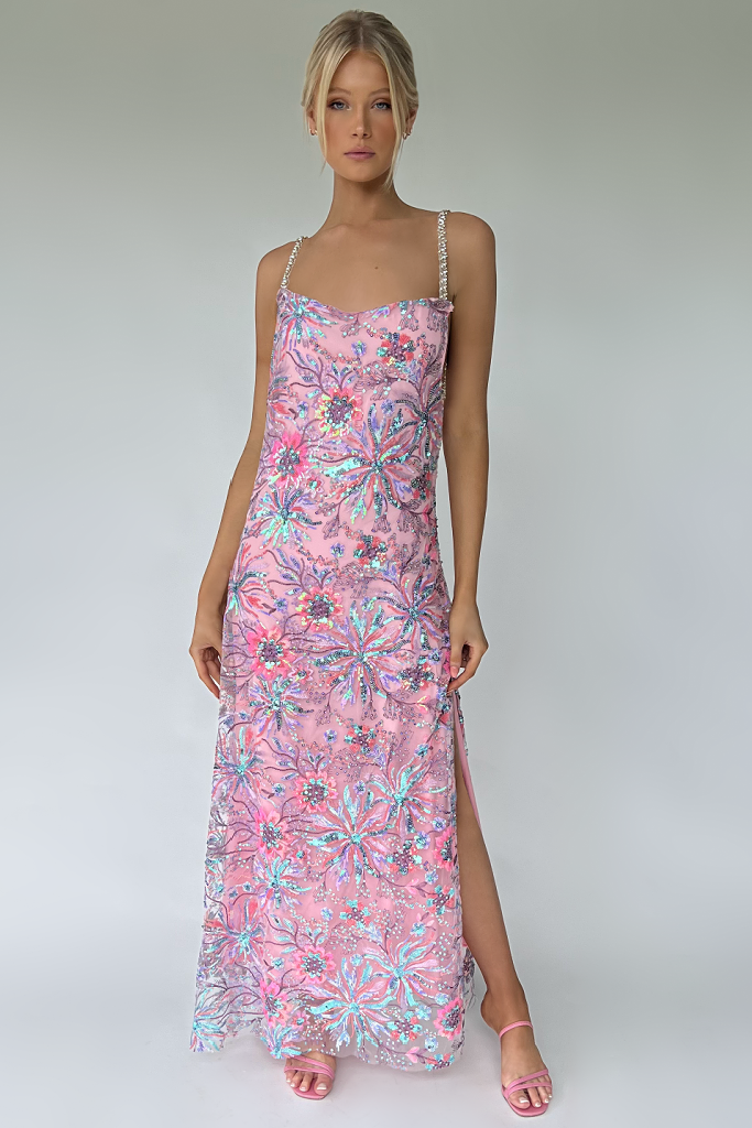PARIS GOWN - EMBELLISHED DREAMS & PINK SILK – Sisters The Label