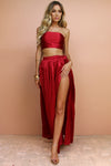 WRAP TWO PIECE GOWN - RASPBERRY SILK