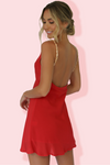 YVETTE MINI DRESS - SCARLET SCANDAL SILK