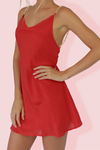 YVETTE MINI DRESS - SCARLET SCANDAL SILK