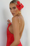 YVETTE MINI DRESS - SCARLET SCANDAL SILK